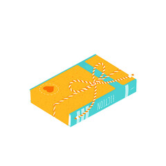 Isolated isometric packed book