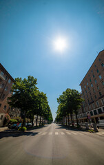 The street view of the Acquadotto in the city of Ferrara Italy
