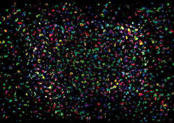 Colorful Confetti Ring on a Black Background
