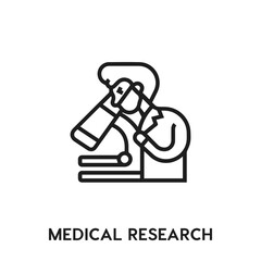medical research vector icon. medical research sign symbol. Modern simple icon element for your design	