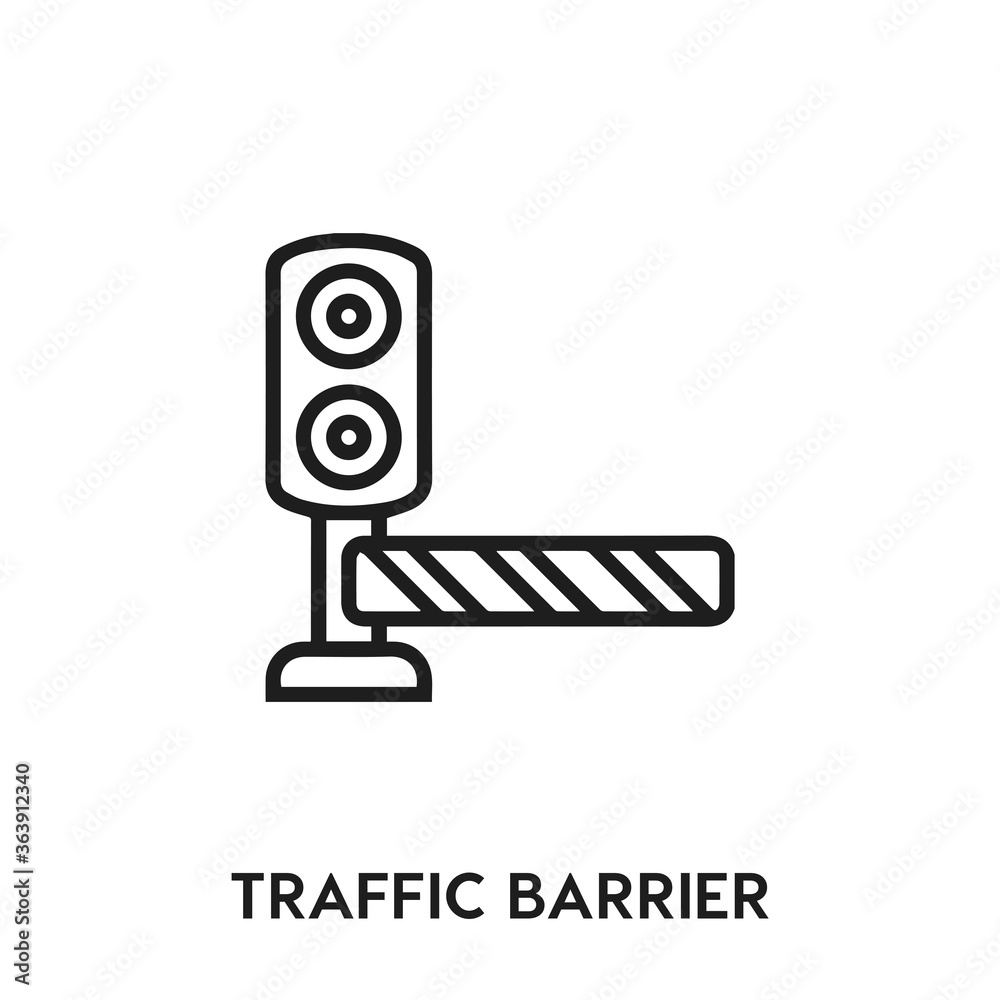 Sticker traffic barrier vector icon. traffic barrier sign symbol. Modern simple icon element for your design	