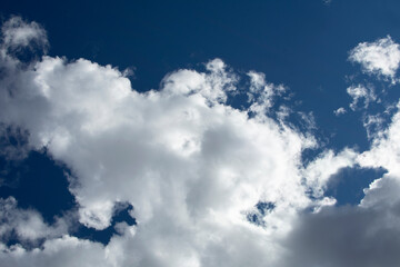 Cumulus clouds on blue sky