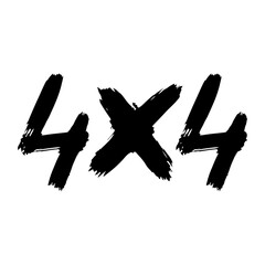 4x4 icon. Off-road symbol. Hand drawn vector flat graphic illustration. Isolated object on a white background. Isolate.