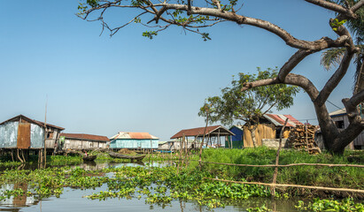 Lake Village in africa, Benin