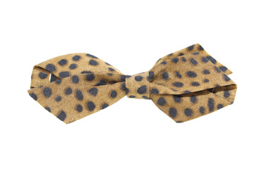 Leopard skin colors bow-tie decoration isolated on white background.