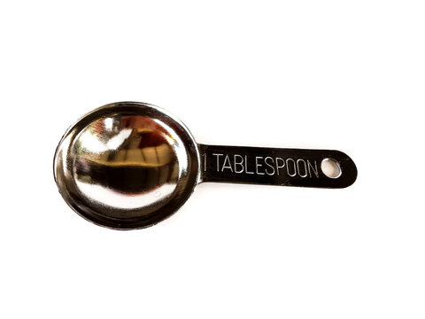 Stainless steel table spoon On a white background
