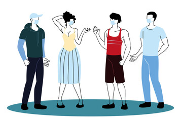 people protecting themselves with a covid-19 mask