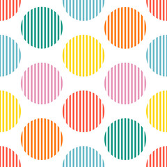 seamless pattern with circles and lines on white background.