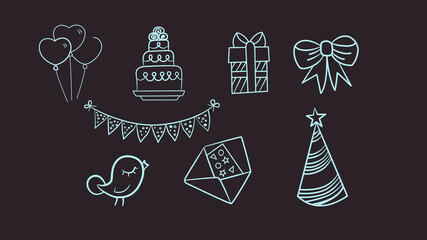 Birthday Hand Drawn Elements Overlay