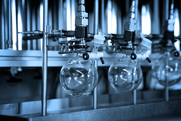 Modern chemistry equipment, chemistry background