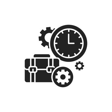 recommend clip art: Work time color line icon. Effective time spending. Workflow management, planning and control concept. Business process. Sign for web page, mobile app, button, logo. Vector isolated element.