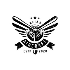 vintage aircraf logo design 