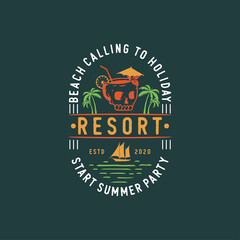  summer holiday badges labels, emblems and logo