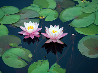 pink water lilies