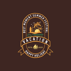 Obraz premium summer holiday badges labels, emblems and logo