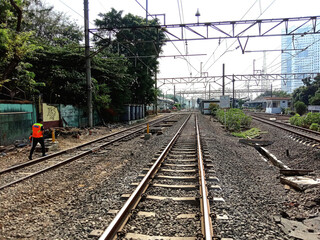 railway tracks in the distance