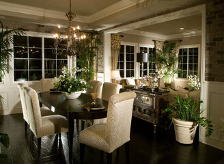 Dining  with modern living room