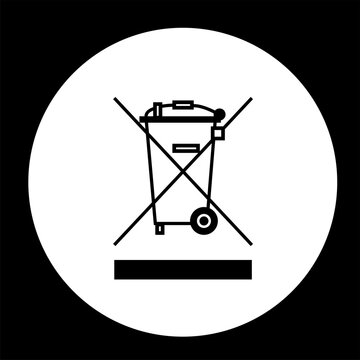 Symbol ikona kosz kontener przekreślony na opakowania