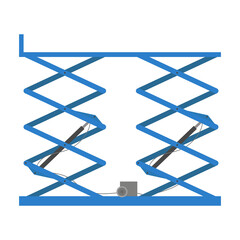 Scissors lift platform, isolated on white background.