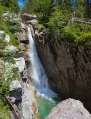 Obraz premium Huge waterfall of Cold Creek in High Tatras, Slovakia