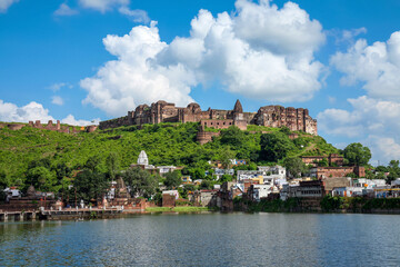 Fototapeta na wymiar Beautiful view of Narsinghgarh Fort with Lake,Narsinghgarh (near Bhopal), Madhya Pradesh, India.