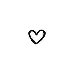 Single vector doodle element isolated on white background. Heart