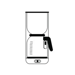 Coffe maker line icon, coffee machine sign, vector graphics. Coffee machine for home kitchen. Isolated on a white background, eps 10.	
