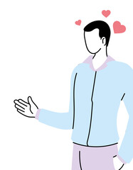 cheerful and in love young man