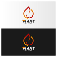 Fire Flame Logo design vector template. Red drop Logotype concept icon.