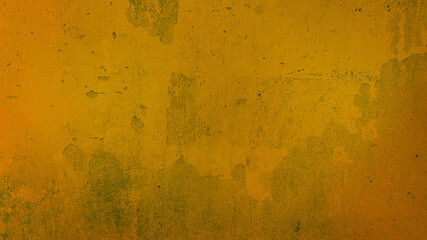 old dirty yellow and orange stucco concrete wall texture background. old vintage and rustic concept background.