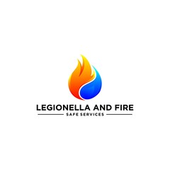design fire water logo template