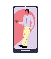 smart phone with couple virtual relationship