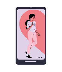 smart phone with couple virtual relationship