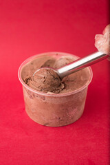 chocolate Ice cream being served