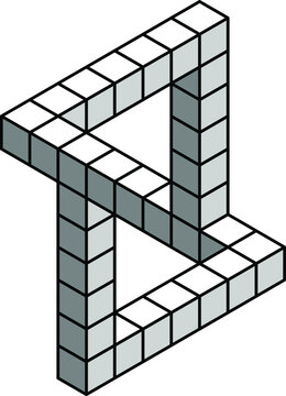 Impossible Geometry / Object. Optical Illusion; Isometric Object. Simple Lattice.