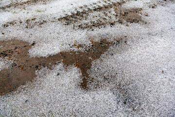 Inclement weather, hail, ice on the road
