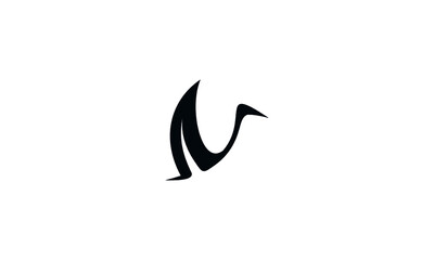 stork and leaf logo design