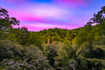 sunset in the mountains