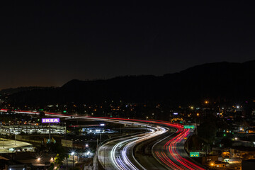 Burbank night city traffic