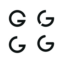 Letter G logo Set. Letter g icon. Stock illustration