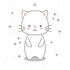 cat baby kawaii with decor