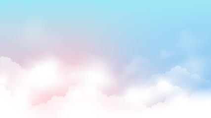 Fantasy pink and blue sky with clouds