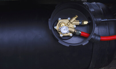 Valve for gas installation on a car. Liquefied gas, gas bottle. HBO for VAZ. Car service for a car. Installation of HBO.