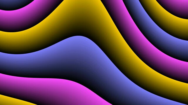 Abstract CGI motion background with floating parallel colored lines in perfect seamless loop (3840 x 2160, 30 fps).