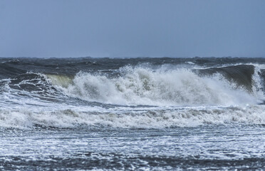 waves crashing on the rocks