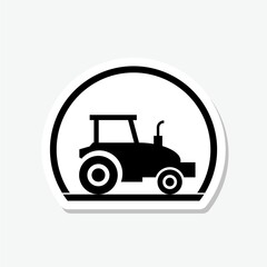 Tractor sticker icon isolated on gray background