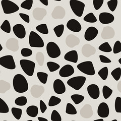 Simple black shapes background. Abstract seamless pattern.