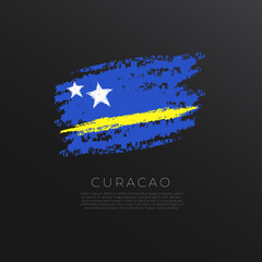 National flag in grunge brush stroke isolated on black background : Vector Illustration