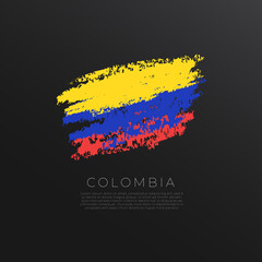 Obraz premium National flag in grunge brush stroke isolated on black background : Vector Illustration