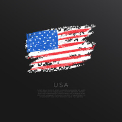 National flag in grunge brush stroke isolated on black background : Vector Illustration